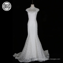 Hot vente personnalisée en dentelle blanche mariée modèles de robe de mariée